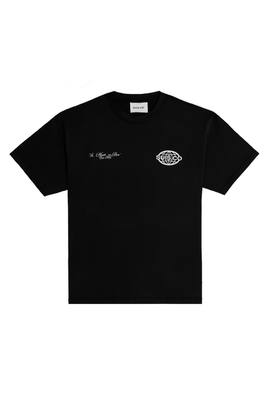 SUIS WORLD BLACK T-SHIRT